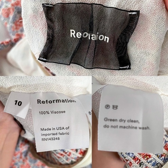 Reformation Dress Nikita Floral Midi Ruffle Shelby 10 GUC - Picture 3 of 8